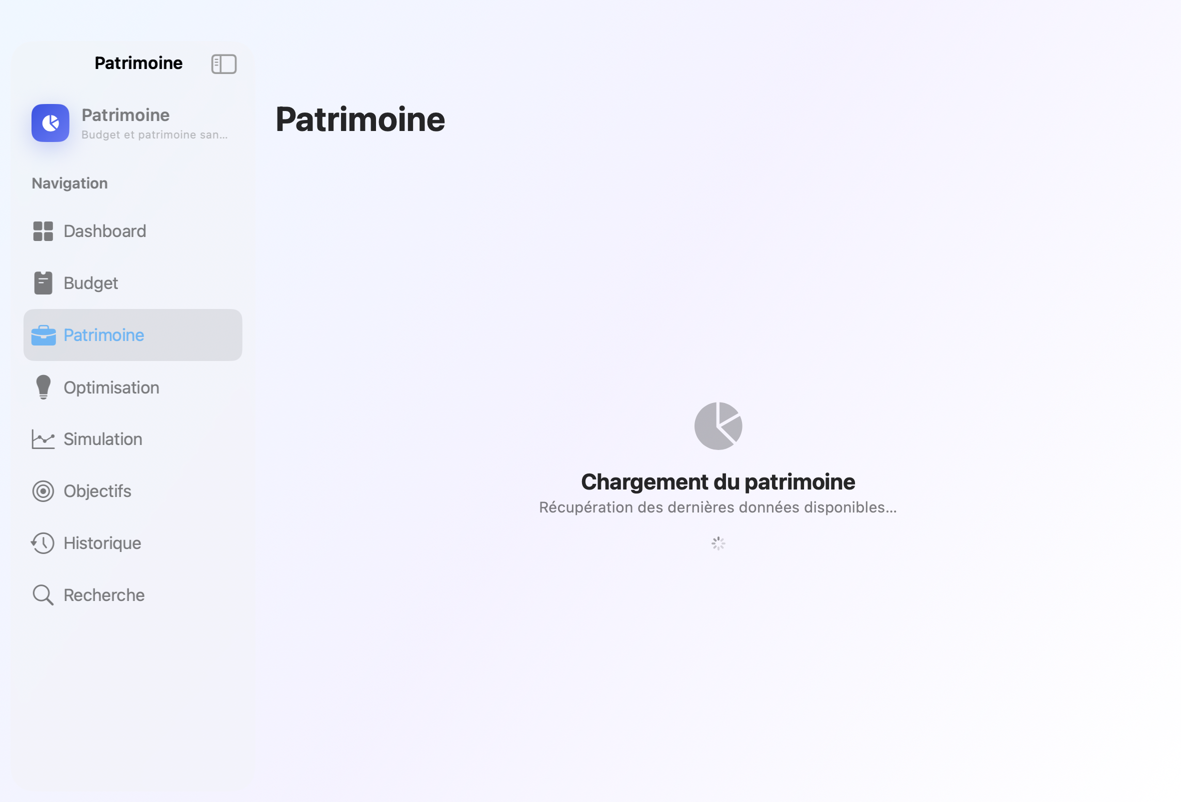 Capture de l'ecran patrimoine Valorys